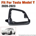 1pcs Left Side Rearview Mirror Cover Housing Holder Tray Door Wing Ring Frame Fit For Tesla Model Y 2020-2023