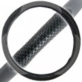 Sporty Two Tone Ergonomic Steering Wheel Cover With Massaging Gel Grip Fits Standard Size 14 5 To 15 In Wheels Gray Black Model 