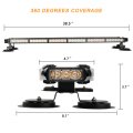 38 5 In Led Strobe Light Bar Amber Emergency Warning Flash With Magnetic Base For Tow Trucks Pickup And Construction Vehicles