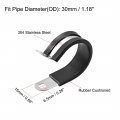 Uxcell 1-3 16 30mm Cable Clamp 304 Stainless Steel Rubber Cushioned Insulated R Shape Metal 5pcs