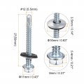 Uxcell 12 X 2 Self Drilling Screws With Rubber Washer 25pcs Zinc Plated Steel Roofing Hex Head Tapping Epdm For Metal To