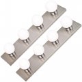 Dysmio Four Light Vanity Strip Hollywood Style Mirror Fixture With Brushed Nickel Plates A Salon-grade Accessories For Bedroom 