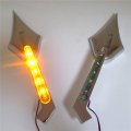Httmt- Motorcycle Spike Diamond Led Turn Signal Integrate Mirror Compatible With All Kawasak Suzuk Cruiser Universal Model P N