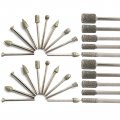 20pcs Diamond Burr Set With 10pcs Cylinder Bits 60 Grit 1 8 Shank Coated Grinding For Rotary Tool 