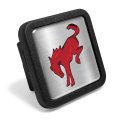 Ford Bronco In Red On Silver Rubber Heavy-duty 2 Trailer Tow Hitch Receiver Cover For Class 3 And 4 Official Licensed 