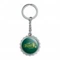 North Dakota State University Keychain Chrome Plated Metal Pop Cap Bottle Opener