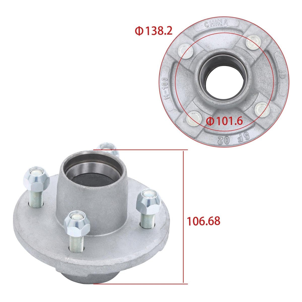 4 On In Galvanized Trailer Hub Bearing Kit For 2000 Lbs Or 1 16 Spindle Includes Bearings Races Grease Seals And Dust Cap