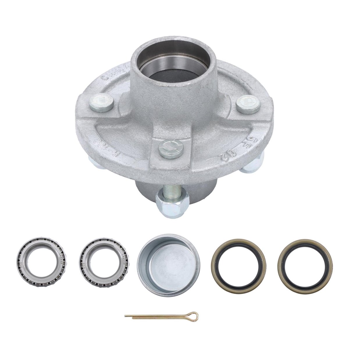 4 On In Galvanized Trailer Hub Bearing Kit For 2000 Lbs Or 1 16 Spindle Includes Bearings Races Grease Seals And Dust Cap