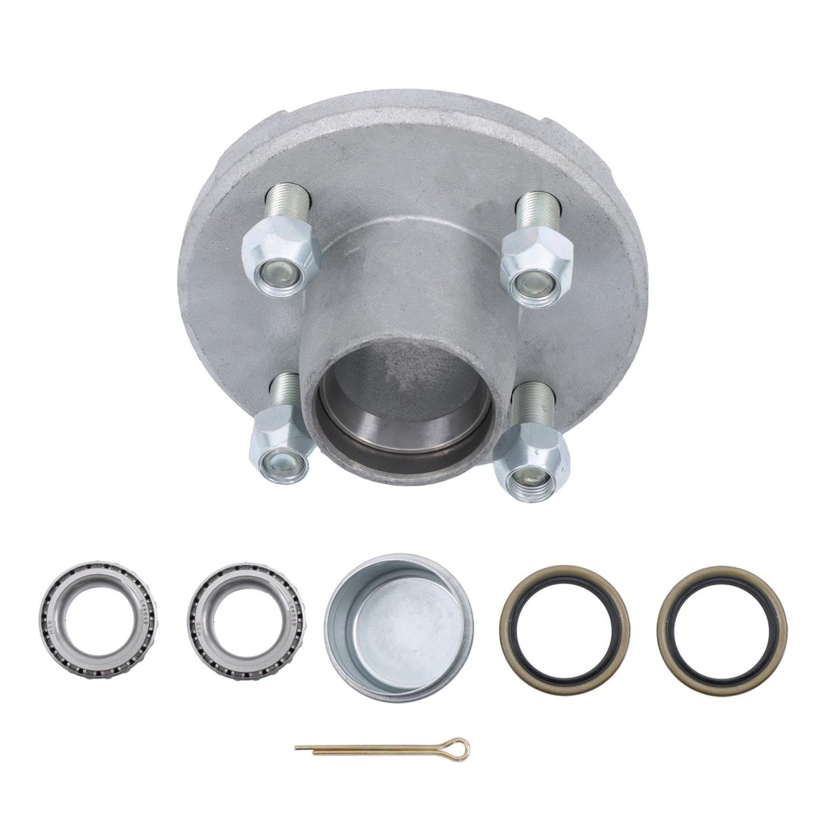 4 On In Galvanized Trailer Hub Bearing Kit For 2000 Lbs Or 1 16 Spindle Includes Bearings Races Grease Seals And Dust Cap
