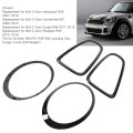 2 Front Rear Headlight Taillight Frame Surround Cover Trims Gloss Black Replacement For Mini R56 R57 R58 R59 S Jcw 2007 2015
