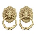 Renovators Supply Manufacturing Solid Cast Brass Lion Front Door Knocker 6 25 Tall Decorative Antique Ring Style Or Gate Metal 