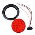 4pcs Red Round 4 12- Led Brake Stop Tail Light For Cargo Semi Trailer Container Tractor Truck Bus Lorries
