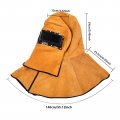 Leather Welding Mask Welder Hood Helmet With Auto Darkening Filter Lens Work Cap Yellow Full Face Neck Shoulder Coverage