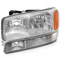 Aintier Headlight Assembly For Gmc Sierra 1500 1999-2006 For 3500 Classic 2007 Headlamp Replacement Driver Passenger Side