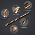 Uxcell 25pcs Cobalt Drill Bit Set 25 Sizes 1mm-13mm Drilling Dia Twist Drills Round Shank Bits For Steel Aluminum Copper Soft