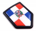 Dominican Republic Flag Black Shield Car Bike Decal Crest Emblem 3d Sticker