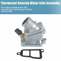 X Autohaux Engine Coolant Thermostat Housing Assembly For Volvo S60 2003-2005 34794 15349 Plastic Metal Silver Tone