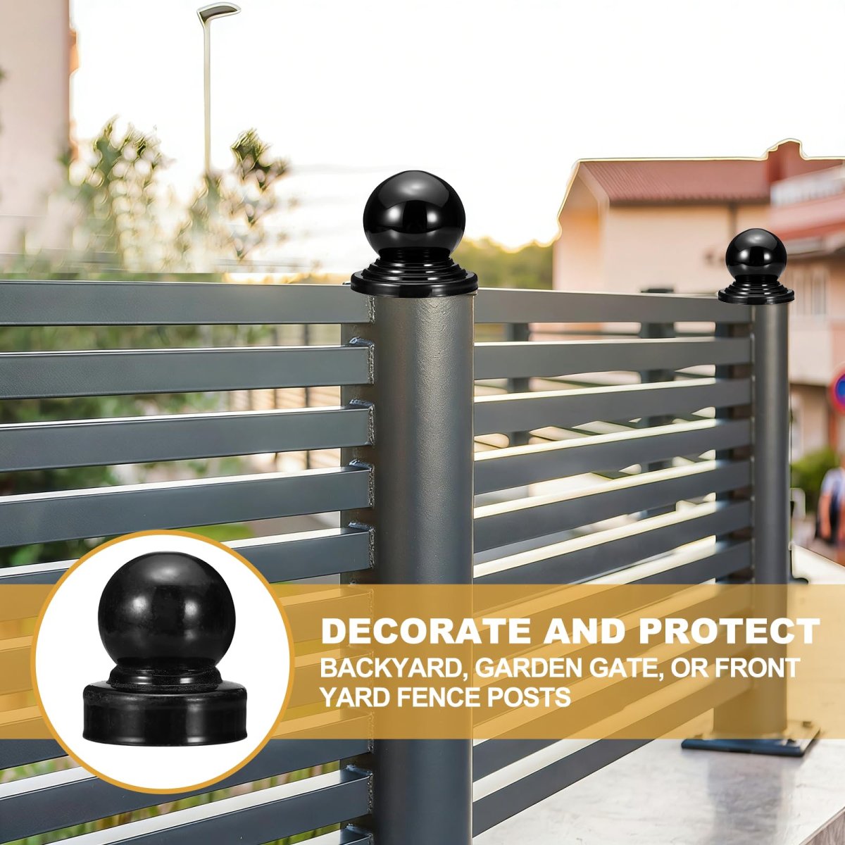 Metal Ball Post Cap 1 3 X Inch Round Fence With Top Decorative Iron Pipe Caps For Square Posts Handrail Guardrail Deck Railing