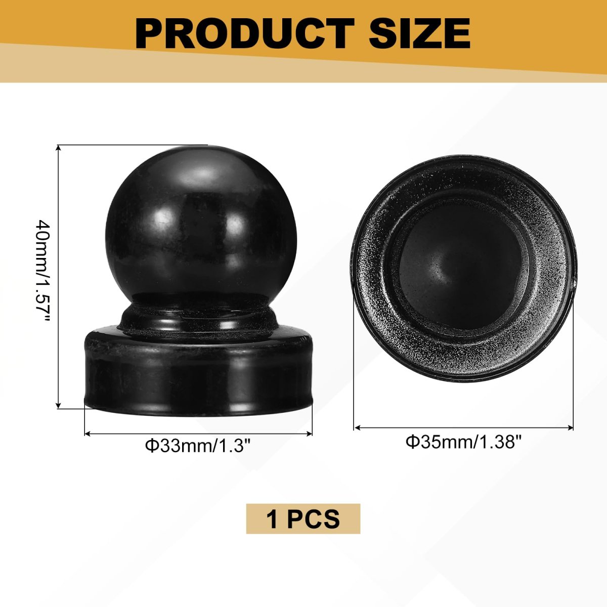 Metal Ball Post Cap 1 3 X Inch Round Fence With Top Decorative Iron Pipe Caps For Square Posts Handrail Guardrail Deck Railing