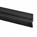 Door Bottom Sweep Black H-shape Pvc Holder W 0 6-inch Pp Nylon Soft Brush 1000mm X 37mm Approx 39 37-inch 1 46-inch 