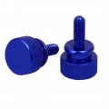 Uxcell Computer Pc Case M4x10mm Shoulder Type Knurled Thumb Screw Royal Blue 10pcs