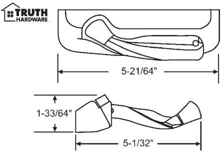 Folding Handle And Operator Cover For Truth Encore Series Window Operators Left Hand Bronze Metal