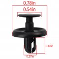 Autokay 100pcs 7mm Fender Push Clips Retainer Plastic Rivet Fastener For Toyota Pontiac