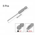 Uxcell 5 Pcs 2mm Ph0 Magnetic Phillips Screwdriver Bits 1 4 Inch Hex Shank 2 56-inch Length S2 Power Tool