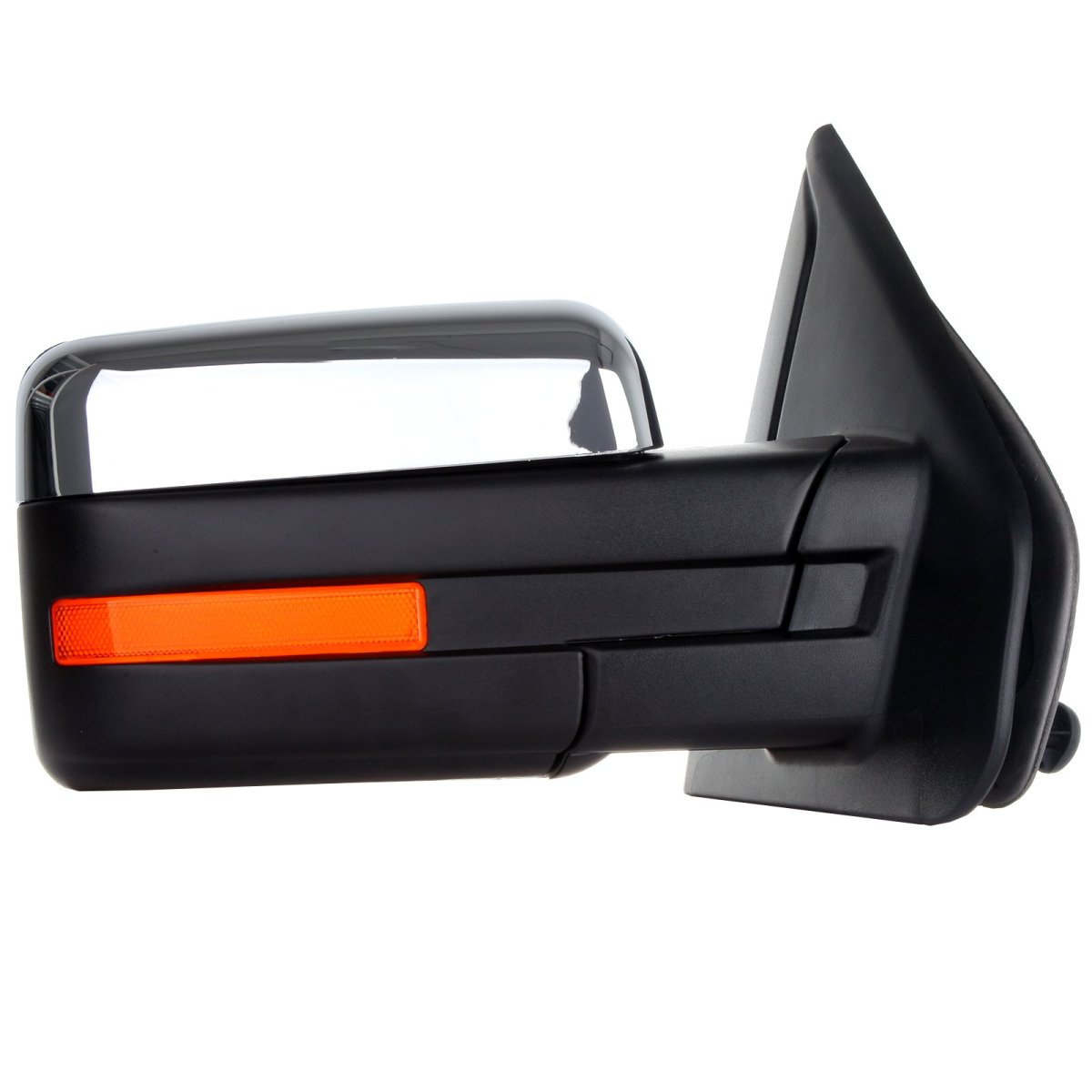 Right Side Towing Mirror For Ford F150 2004 To 2014 Power Adjusted Heated With Turn Signal Puddle Light And Chrome Cap Housing