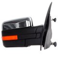 Right Side Towing Mirror For Ford F150 2004 To 2014 Power Adjusted Heated With Turn Signal Puddle Light And Chrome Cap Housing