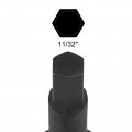 Uxcell 11 32 Impact Hex Bit Socket 1 2 Square Drive 78mm Length Cr-mo Sae Sizes