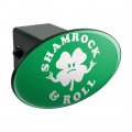 Shamrock And Roll Irish Rock Funny Humor Oval Tow Trailer Hitch Cover Plug Insert