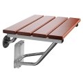 Giantex 15 Folding Shower Seat Bench Wooden Wall Mount Solid Wood Construction W Steel Frame 300lb Capacity For Senior Handicap 