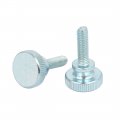 Uxcell M6x20mm Flat Knurled Head Fully Threaded Thumb Screws Bolts Fastener 4pcs