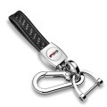 Ford F-150 Fx4 Off Road In White Real Black Carbon Fiber Loop-strap Chrome Hook Key Chain