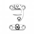 Uxcell Antique Vintage Lock Clasp Right Latch Hook Hasp 33mmx28mm Swing Arm Silver Tone 2 Pcs
