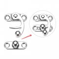 Uxcell Antique Vintage Lock Clasp Right Latch Hook Hasp 33mmx28mm Swing Arm Silver Tone 2 Pcs