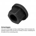 Uxcell 5 8-11 Flange Hex Nuts 2pcs Grade 10 9 Carbon Steel Black Oxide Finished For Machinery