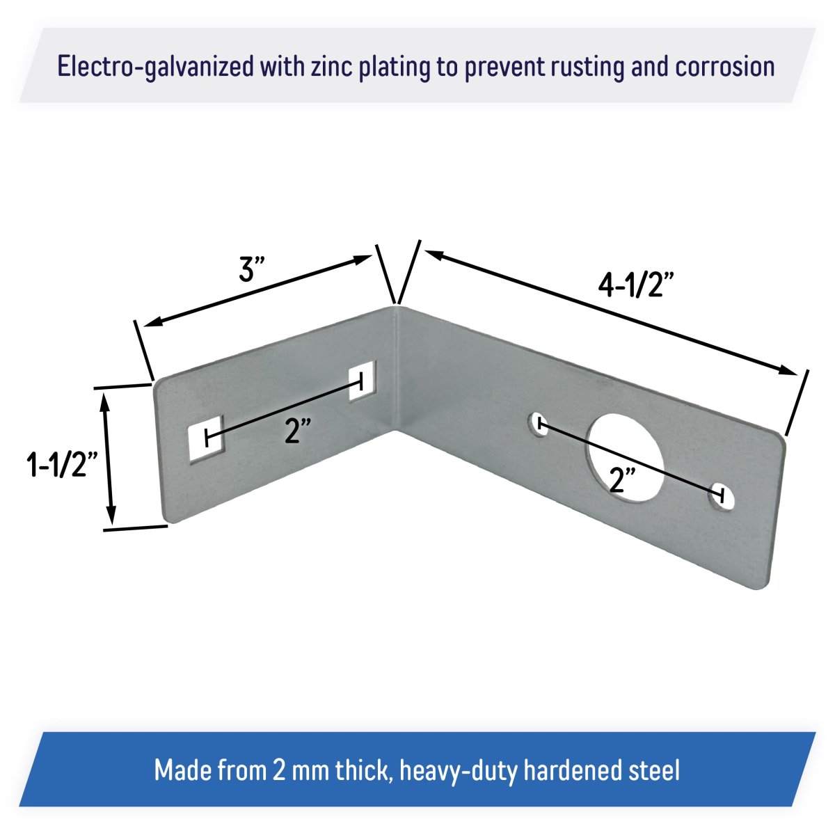 Trailer Light Mounting L Shaped Bracket Heavy Duty 4 5 X 3 1 Inch Zinc 2 Pack