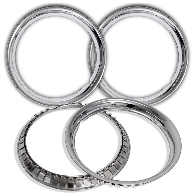Oxgord Beauty Trim Rings For 15 Inch Rally Wheels 1 2 Deep Polished Stainless Steel With 360 Degrees Saw Tooth Clip Retention