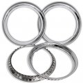Oxgord Beauty Trim Rings For 15 Inch Rally Wheels 1 2 Deep Polished Stainless Steel With 360 Degrees Saw Tooth Clip Retention 