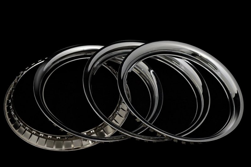Oxgord Beauty Trim Rings For 15 Inch Rally Wheels 1 2 Deep Polished Stainless Steel With 360 Degrees Saw Tooth Clip Retention