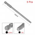 Uxcell 5pcs 100mm Long 1 4 Hex Shank T20 Magnetic Torx Head Screwdriver Bits S2 High Alloy Steel