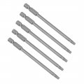 Uxcell 5pcs 100mm Long 1 4 Hex Shank T20 Magnetic Torx Head Screwdriver Bits S2 High Alloy Steel