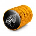 Flyfishing Illustration Valve Stem Caps For Tire Rim Wheel Aluminum Yellow