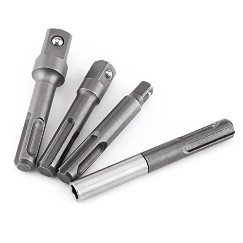 4 Pcs Sds Plus Socket Adapter Set1 Hex Adaptor 3 8 1 2 Square Impact Extension Connector Power Drill Bit