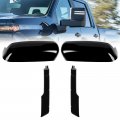 Glossy Black Towing Top Side Clip-on Mirror Covers Replace For 2020 2021 2022 2023 Chevy Silverado Gmc Sierra 2500hd 3500hd 