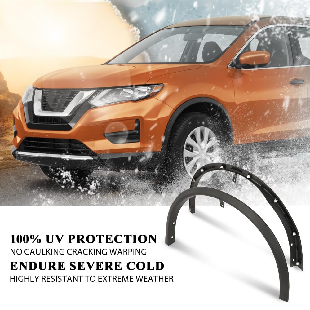 Front Fender Flares For Nissan Rogue 2014 2015 2016 2017 2018 2019 2020 Driver And Passenger Side Set Textured Black Wheel Arch