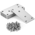 Saturfun 10-pack Stainless Steel Mending Plates 3 9x1 9 Heavy-duty Fixing Brackets With Screws Furniture Repair Joining 