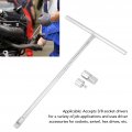Qiilu T Handle Wrench 1 2 Inch Drive Socket Driver With 4 And 3 8 Adaptors Chrome Vanadium Steel Holder
